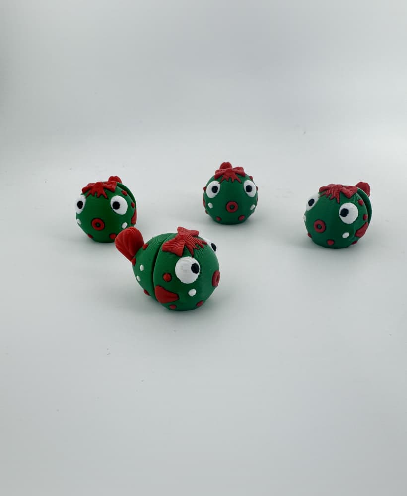 Articulated Xmas Pufferfish (No support, 3MF included) 3d model