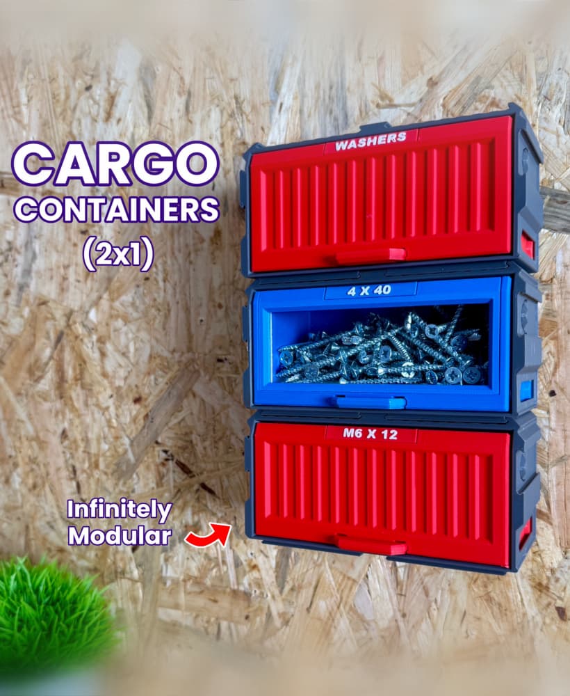 Cargo Containers - 2x1 (Medium Modular Storage) 3d model