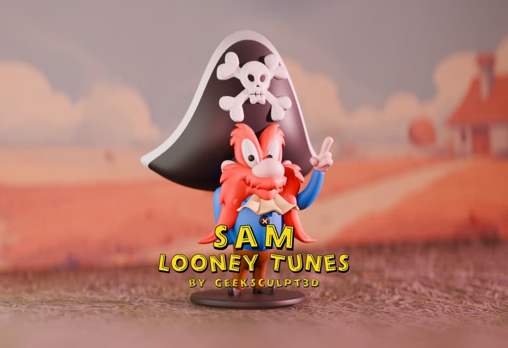 Looney Tunes Yosemite Sam Figure for Cartoon Fans 3d model