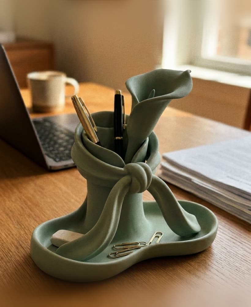 Calla Lily Knot Desk Organizer & Catchall Tray 3d model