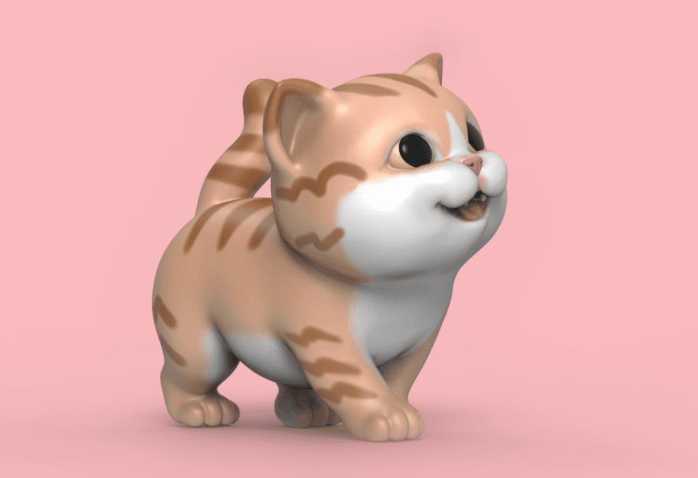 Cute Walking Kitten V3 3d model