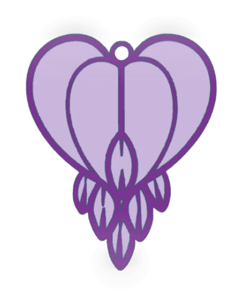 Bleeding Heart Flower 2 - Multicolor.stl 3d model