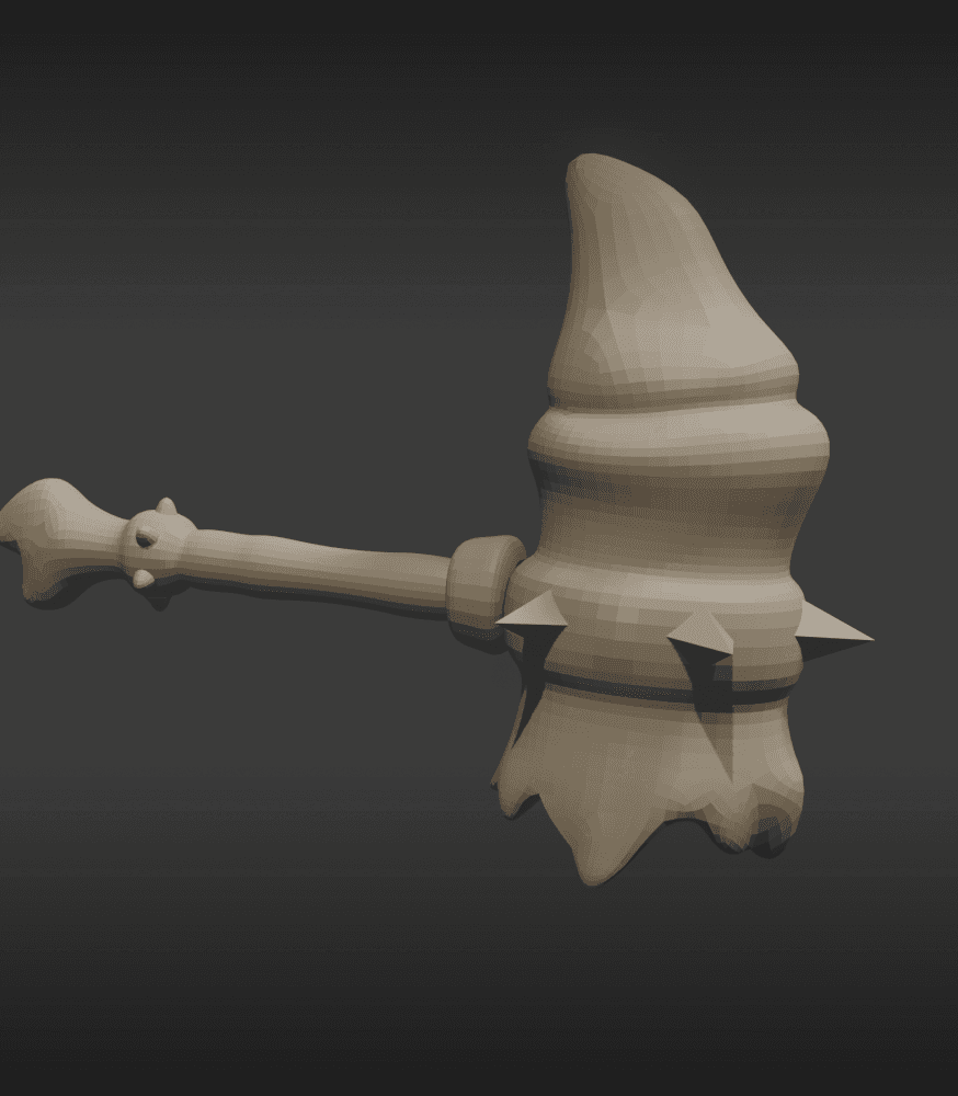 Fantasy Bone Hammer 3D Printable STL v2 3d model