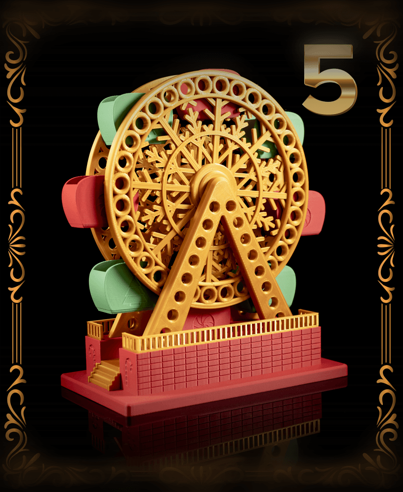 Christmas Ferris Wheel - Christmas Day 5 - No Supports, No AMS 3d model