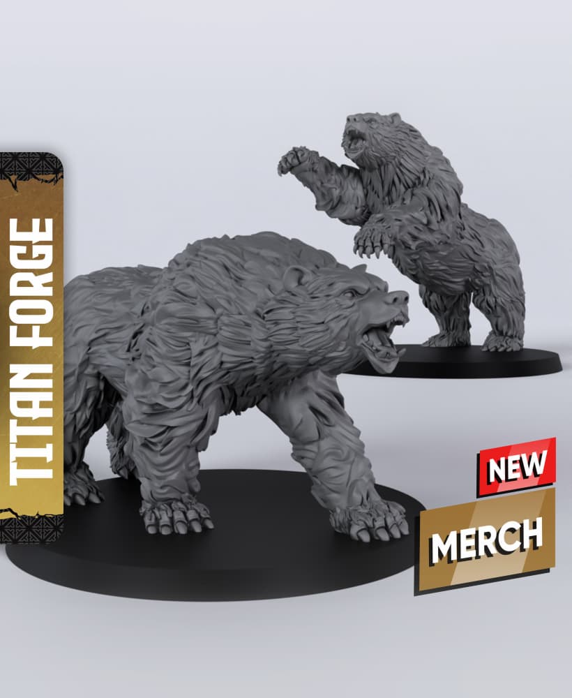Ursa Bears - With Free Dragon Warhammer - 5e DnD Inspired for RPG and Wargamers 3d model
