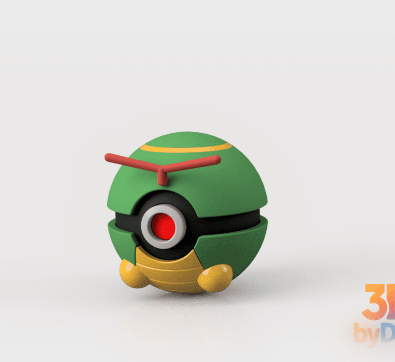 Caterpie Pokeball 3d model