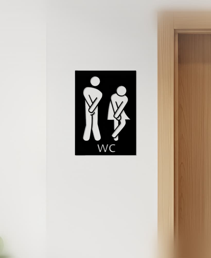 WC, Toilet Sign, Restroom 3d model
