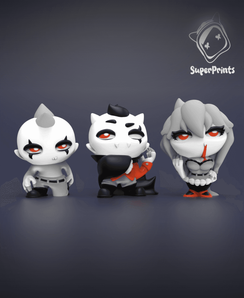 Vampires - Easy Multicolor FDM RPG Minis (No supports) 3d model