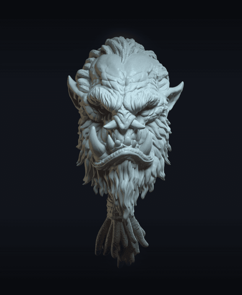Thornak v2 Action Figure Head 3d model