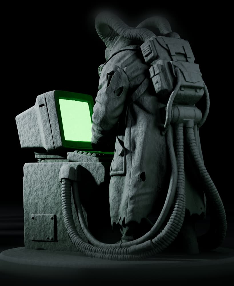 Classified Cyber-Chort Terminal - Heavy Sci-Fi Objective Marker STL 3d model