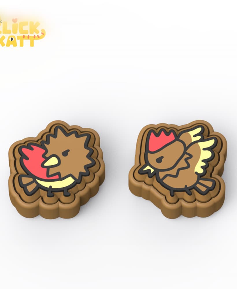 Monster 021-022 - Clicker Fidget Toy Keychain 3d model