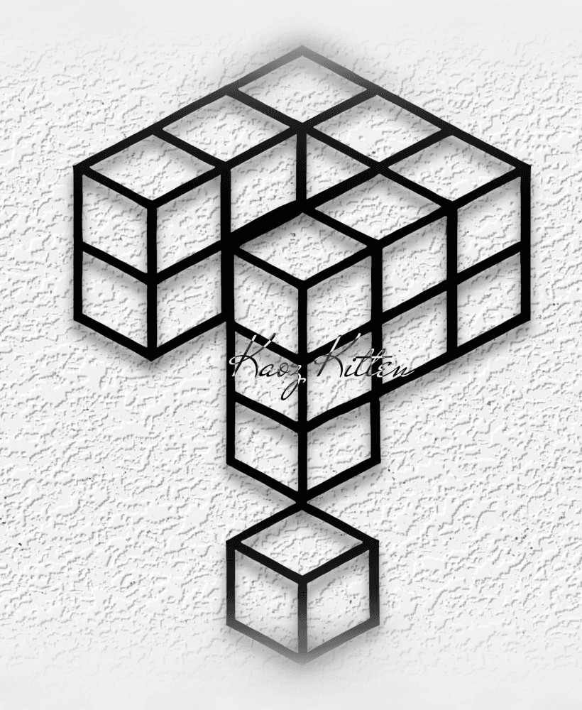 cubed question mark wall art geometric shapes home decor 3d model