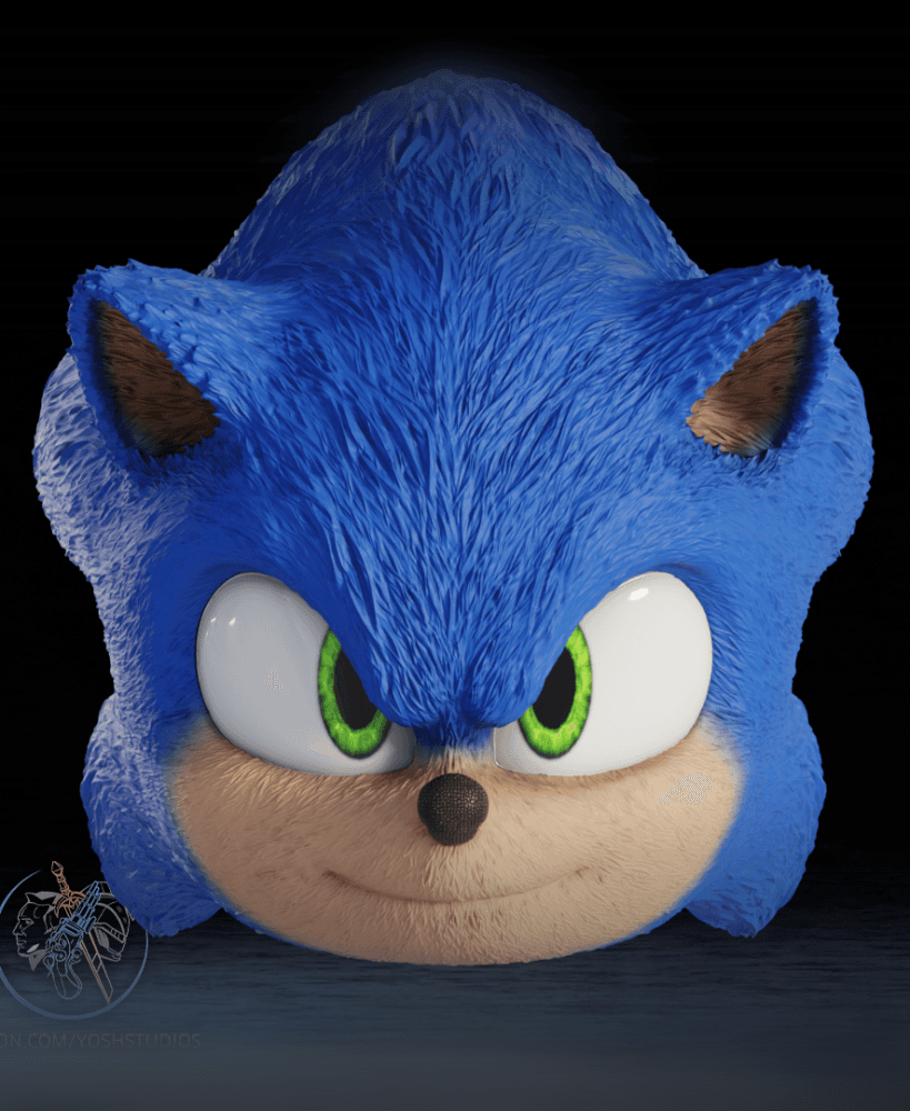 Sonic Movie Mask 3D Printer File STL 3d model
