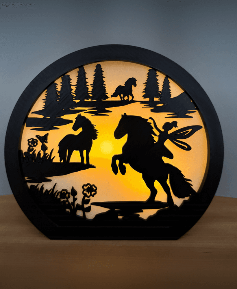 Unicorn and Fairy Lamp Night Light Horse Lamp Unicorn Decor Tea Light holder Candle Holder 3d model