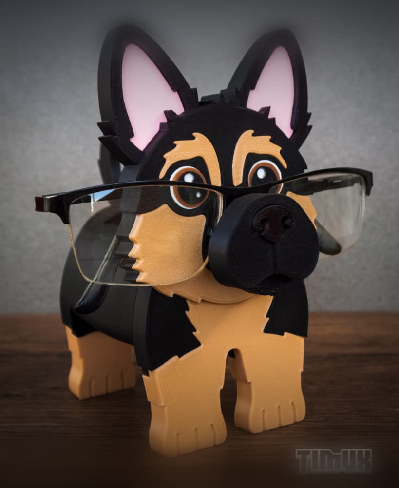 GERMAN SHEPHERD GLASSES HOLDER 3d model