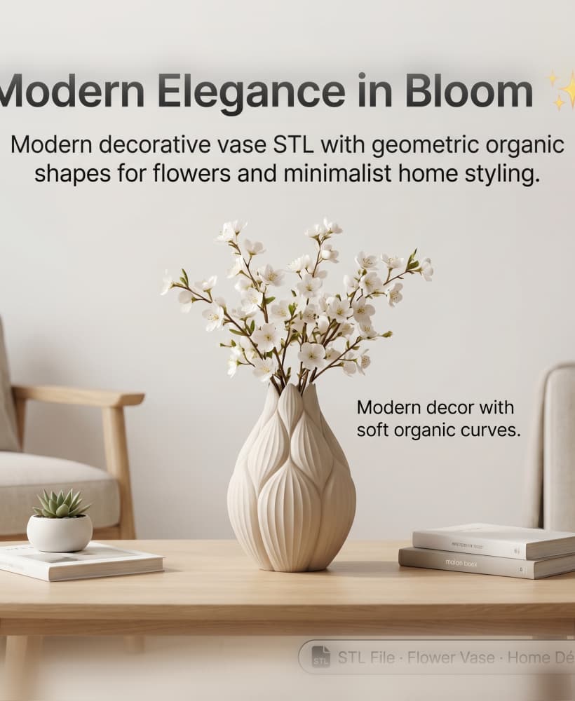 Modern Geometric Style Flower Vase Home Decor 3d model