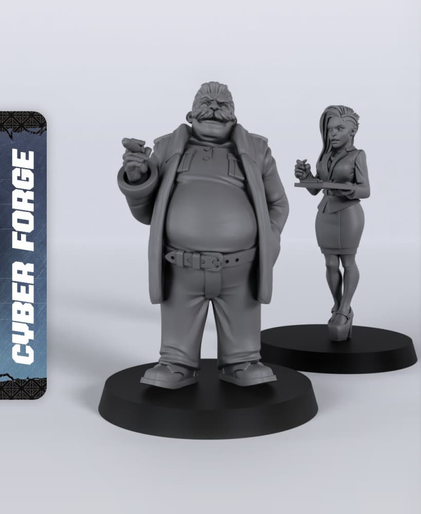 Office Civilians - With Free Cyberpunk - Sci-Fi Gift Ideas for RPG and Wargamers 3d model