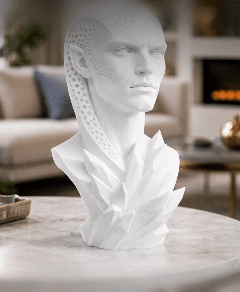 Alien Crystal Bust STL – Futuristic Sci-Fi Sculpture for 3D Printing 3d model