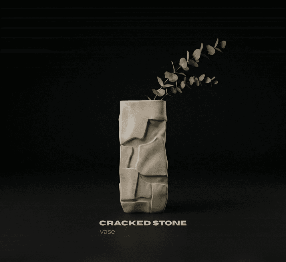 Cracked Stone Vase 3d model
