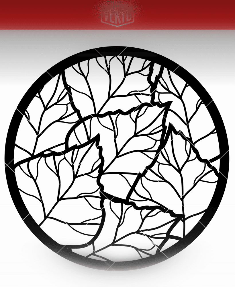 Círculo Decorativo con Hojas – Leaf Circle Decorative STL – Botanical Ring 3D Print Design D249 3d model