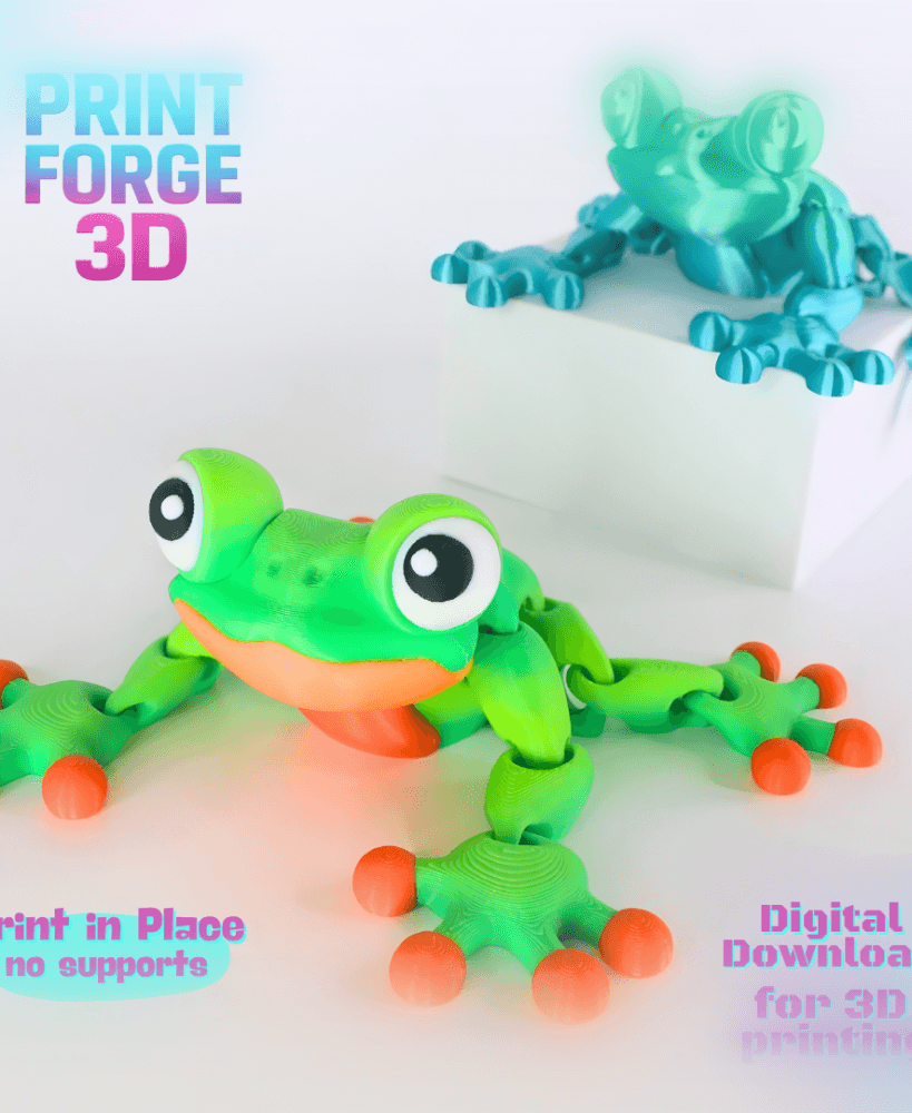 Frog Flexi Fidget-STL & 3MF- Digital Download for 3D Printing 3d model