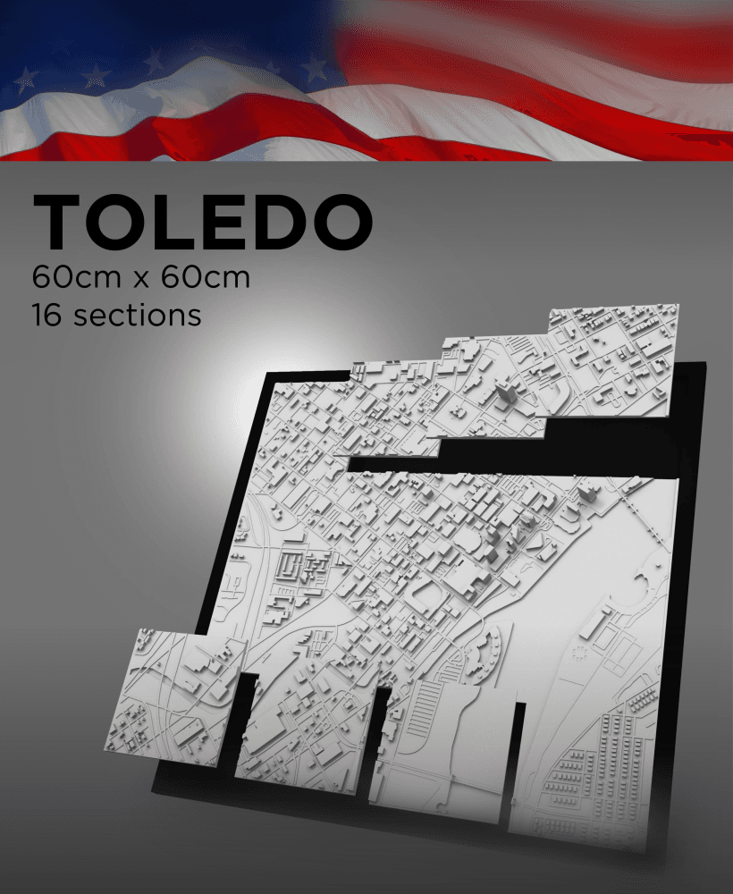 TOLEDO, Skyline 3d map 3d model