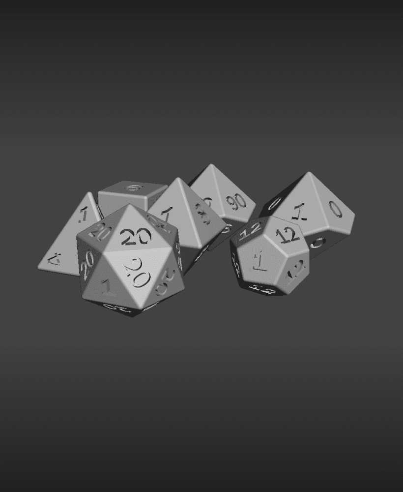 One One Dice Set - Large 3d model