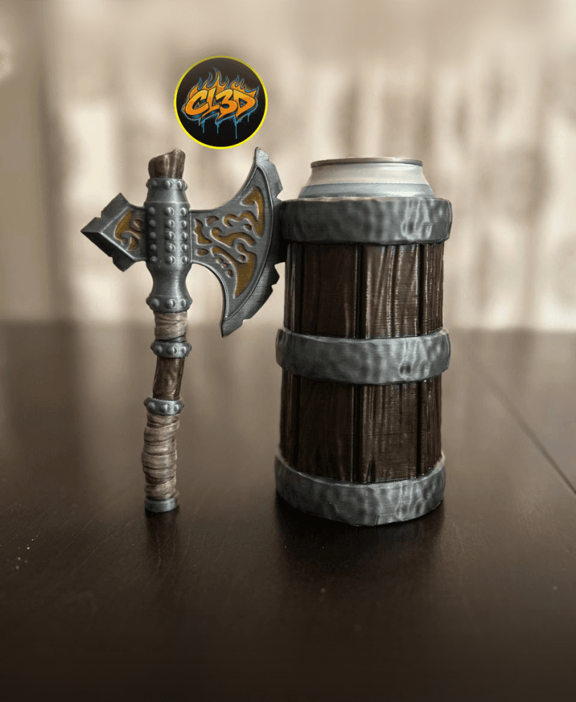Sci-Fi Battle Axe Can Koozie - 12 ounce 3d model