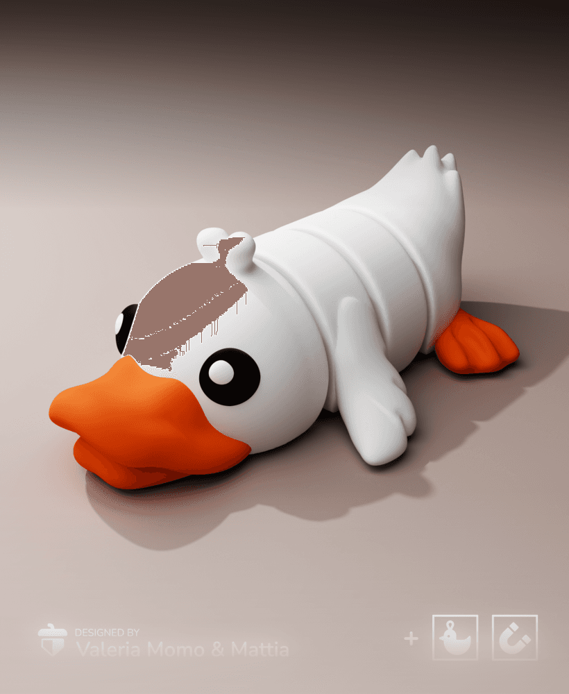 Cute Flexi Pets Duck (Toy, Keychain & Magnet) 3d model