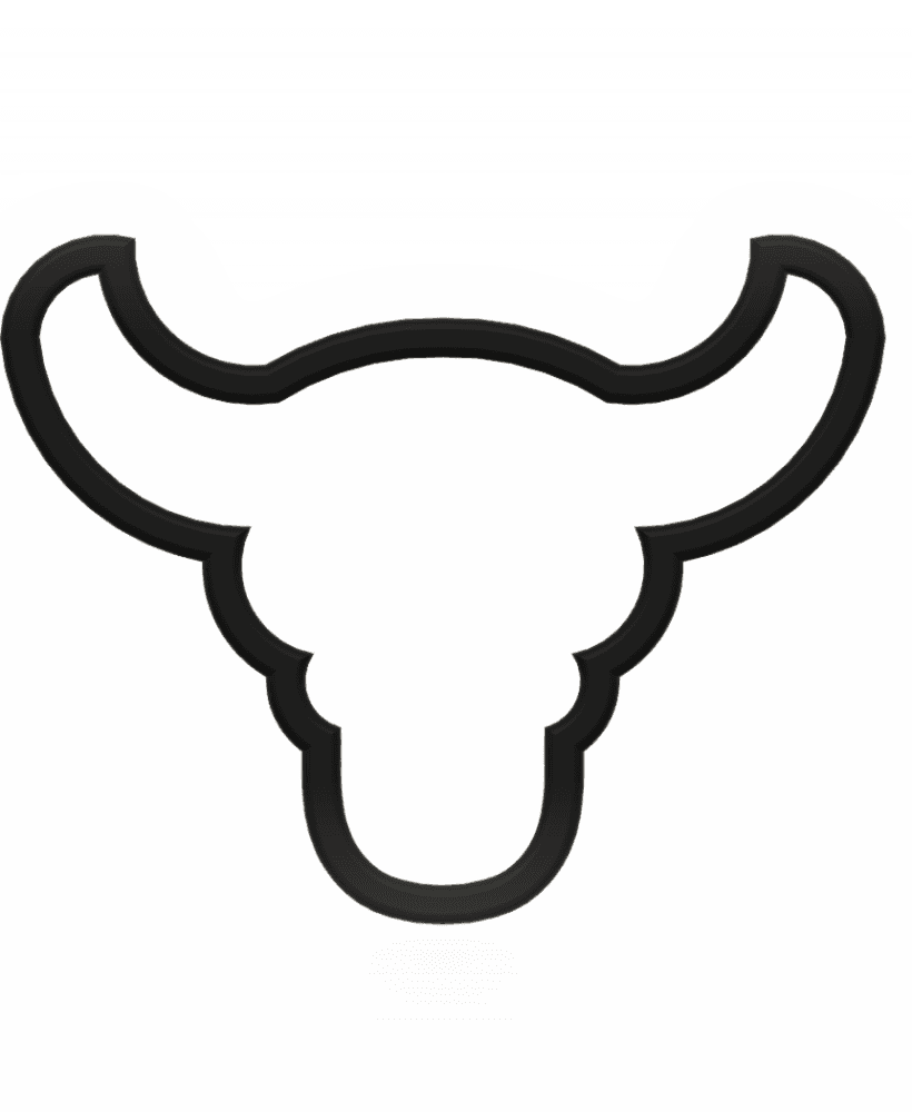 Bull Head Cookie Cutter STL File - 4 inches 3d model