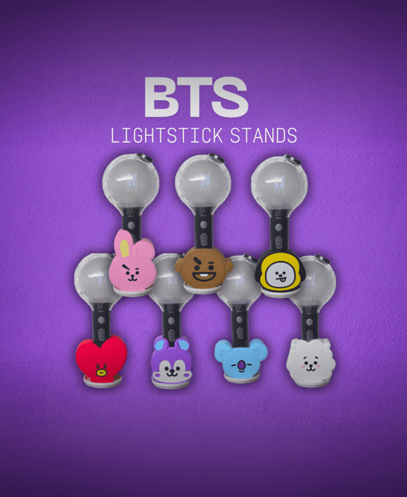 BTS BT21 7 Lighstick Stands for ARMY Bomb SE 3d model