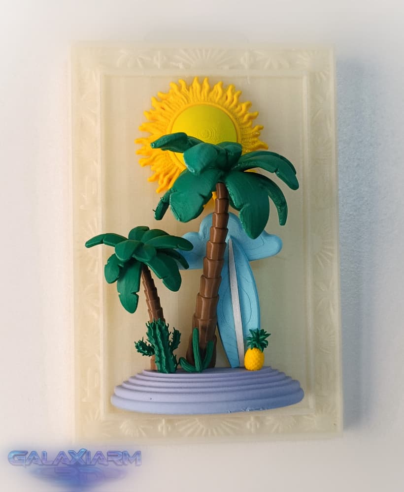 Summer Oasis 3D Framed Wall Decor 3d model