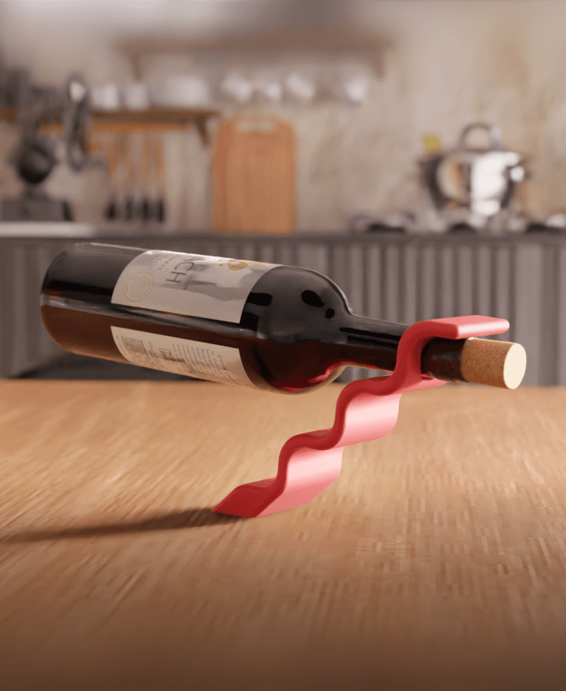 Floating Balance Illusion Wine Bottle Holder 3d model