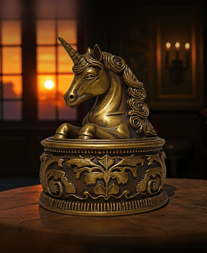 Antique Gold Unicorn Jewelry Box 3d model