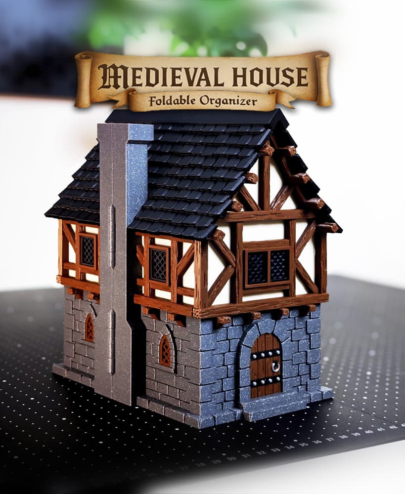 Medieval House - Foldable Desk Organizer 3d model