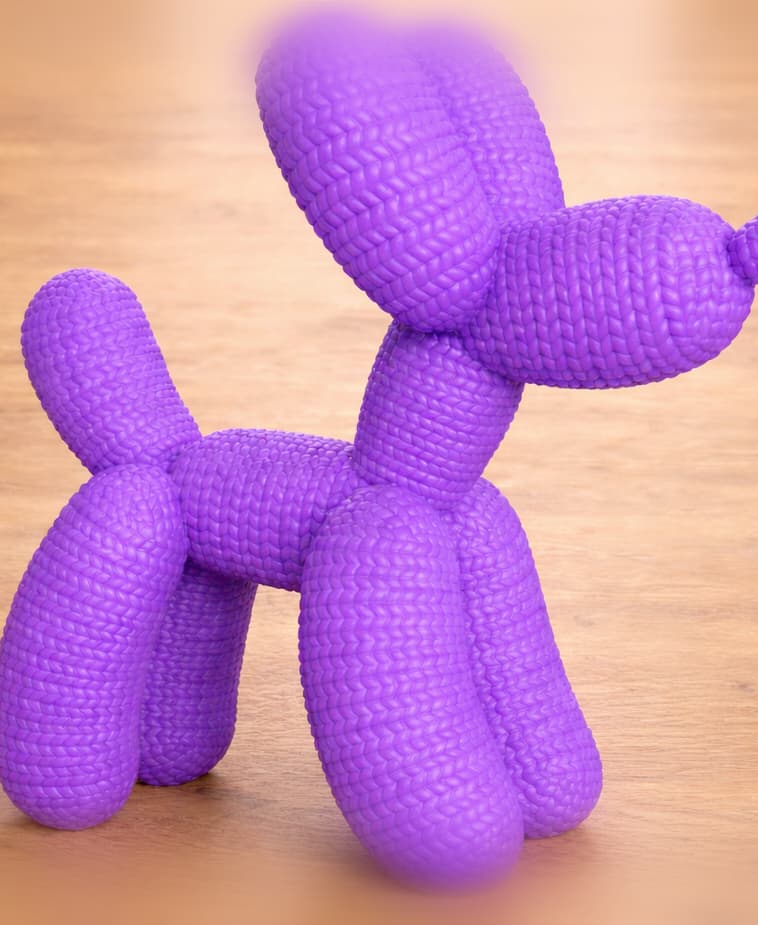 CROCHET KNITTED BALLOON DOG 3d model