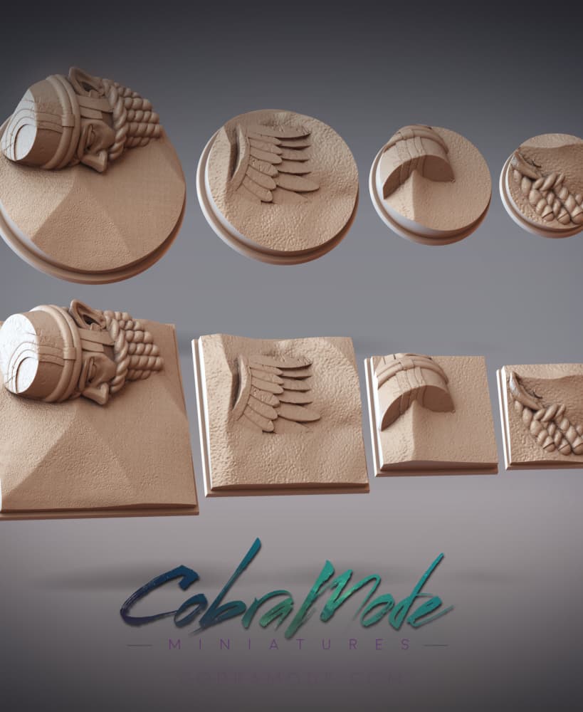 Goliath Ruins Base Pack (8pcs) - Round and Square Versions 3d model