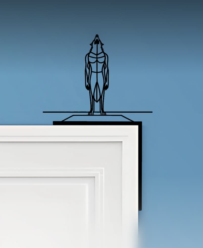 Wolf Door Corner Decor 3d model