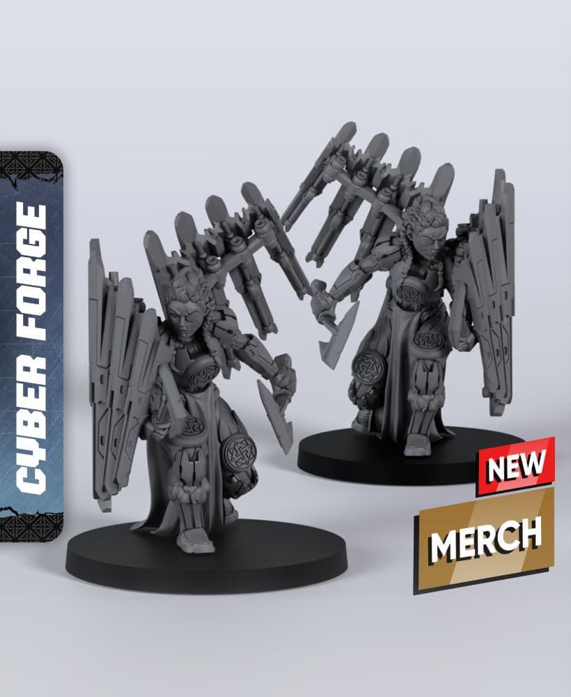 Sara the Protector - With Free Cyberpunk Warhammer - 40k Sci-Fi Gift Ideas for RPG and Wargamers 3d model