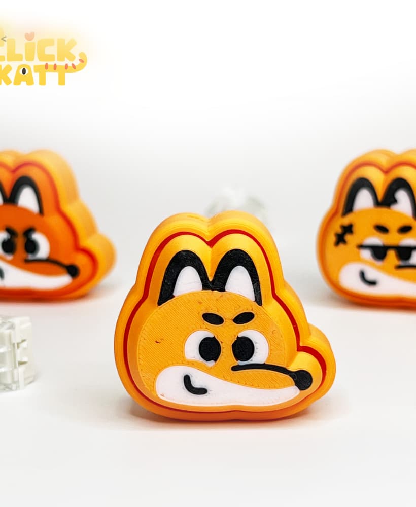 Fox - Clicker Fidget Toy Keychain 3d model