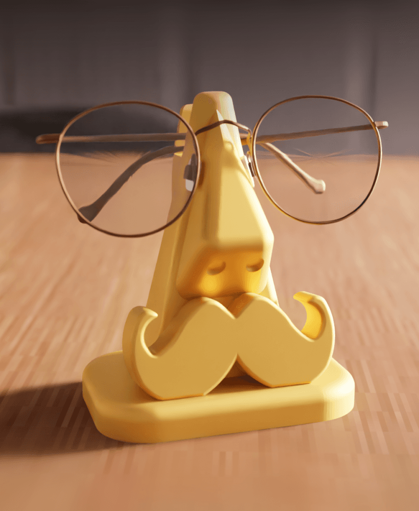 Nose and Mustache Eyeglasses Holder Stand 3d model