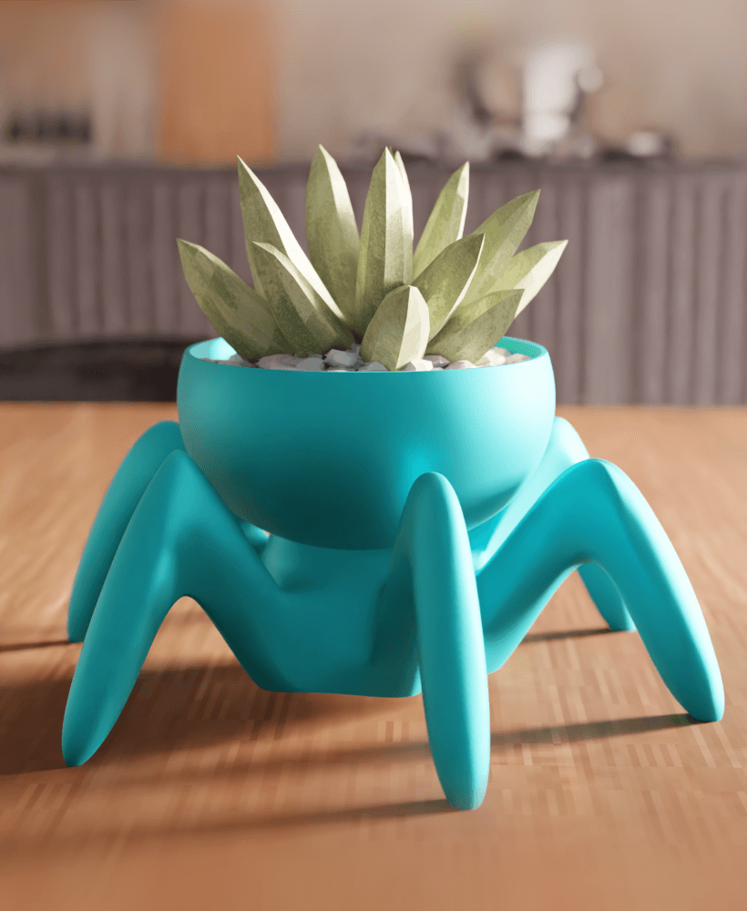 Biomorphic Spider Crawler Planter 3d model