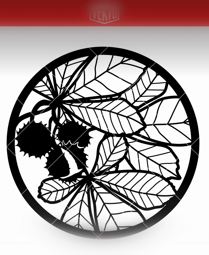 Círculo con Hojas – Leaf Circle Ornament STL – Botanical Decorative 3D Print Model D245 3d model