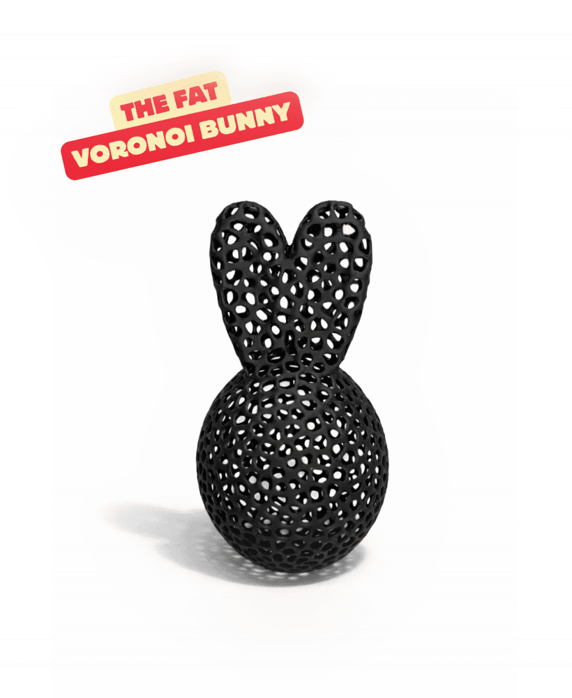 THE FAT VORONOI BUNNY / MODERN EASTER DECOR / VORONOI DECOR / MODERN / TABLEDECOR 3d model