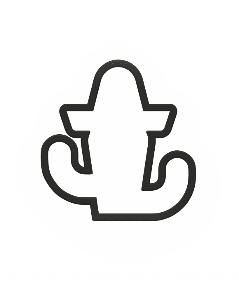 Cactus Cookie Cutter STL File - 4 inches 3d model