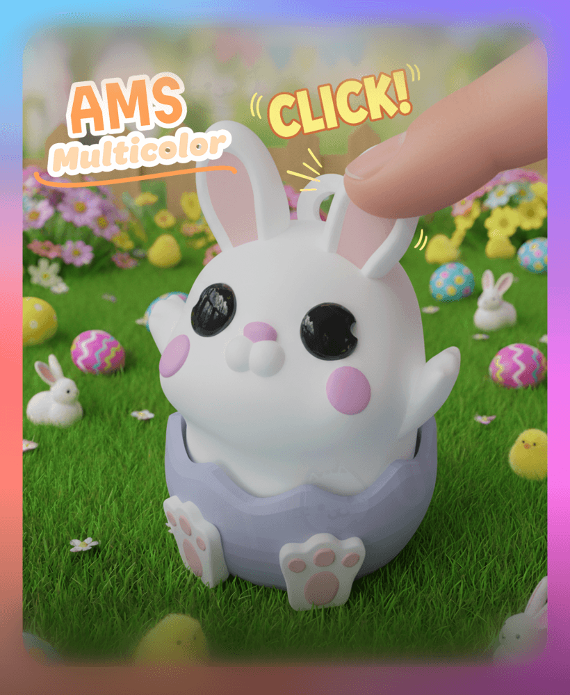 Little Bunny Easter Clicker (Multicolor) 3d model