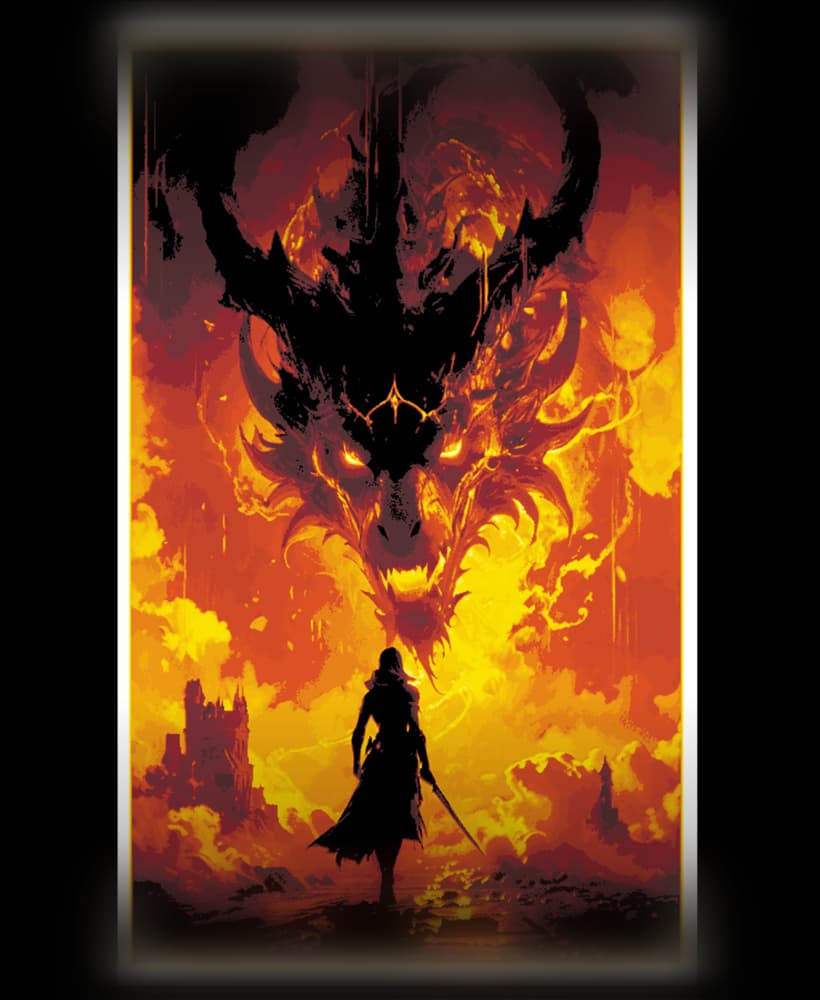 Face to Face - The Dragon and the Warrior, Friends or Foes? - Wall art 3d model