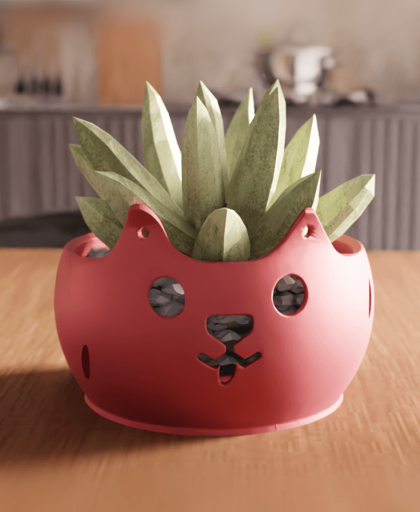Cat Succulent Planter Flower Pot 3d model
