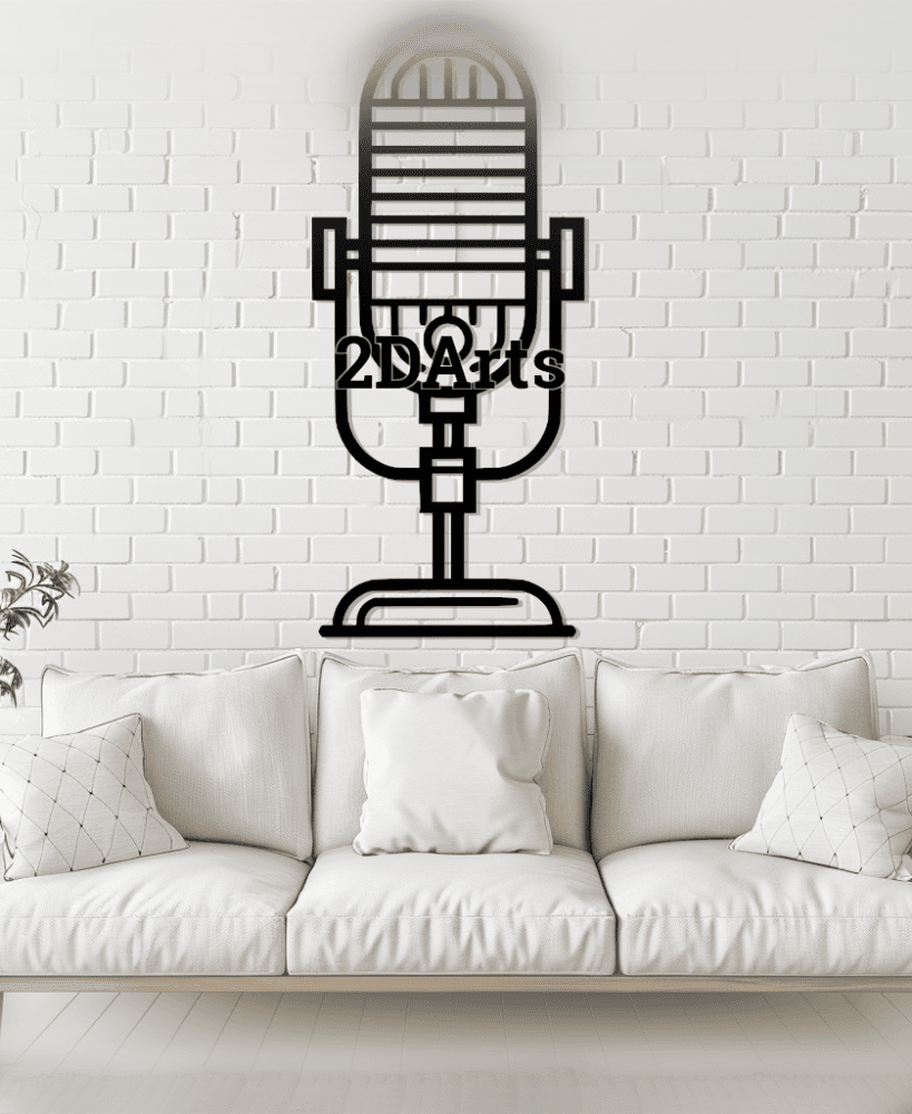 Microphone 2D Wall Art/Window Art 3d model