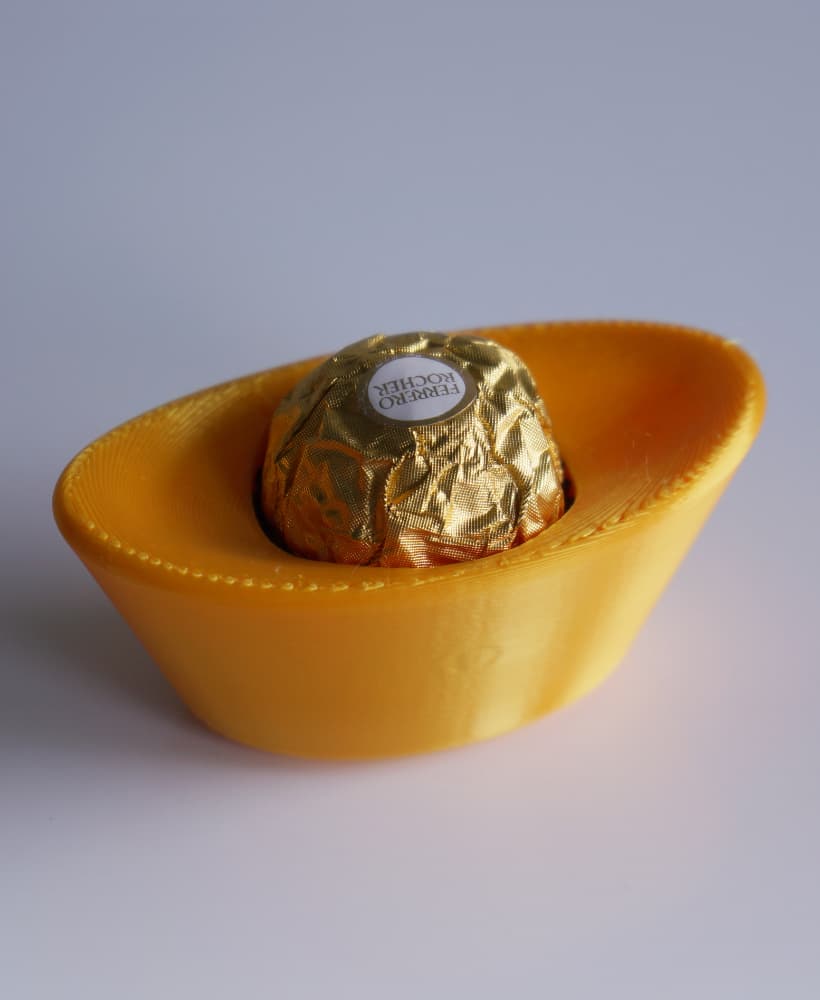 Chinese Yuan Bao-Inspired Ferrero Rocher Holder 3d model